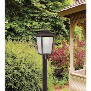 Irvington Manor Collection 1-Light Outdoor Chelesa Bronze Integrated LED Post Light