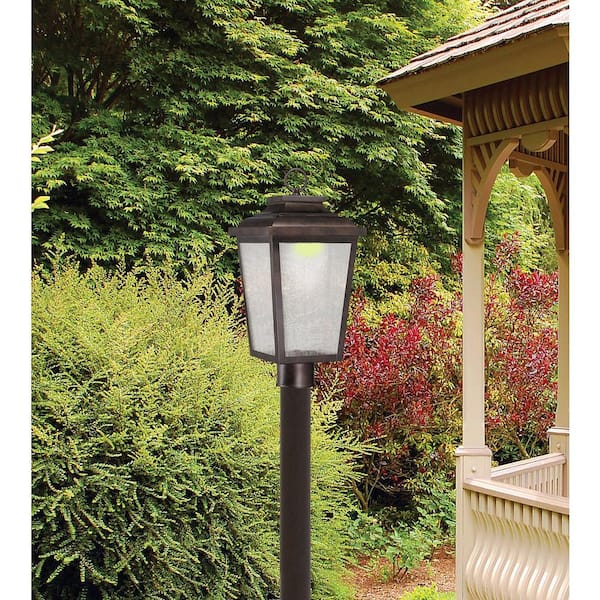 Irvington Manor Collection 1-Light Outdoor Chelesa Bronze Integrated LED Post Light