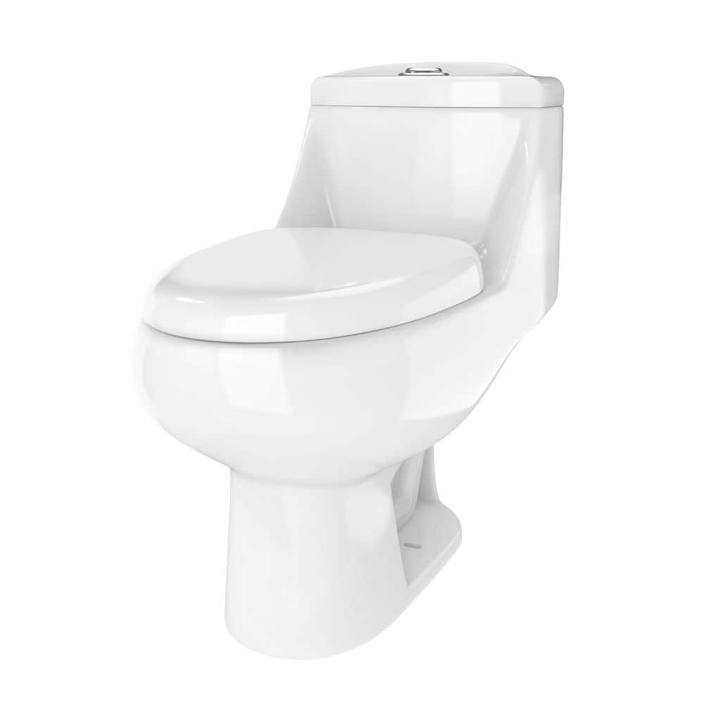 Aqua 12 inch Rough in One-Piece 1.6 GPF Single Flush Elongated Toilet in White Seat Included price history on PriceWatchPro