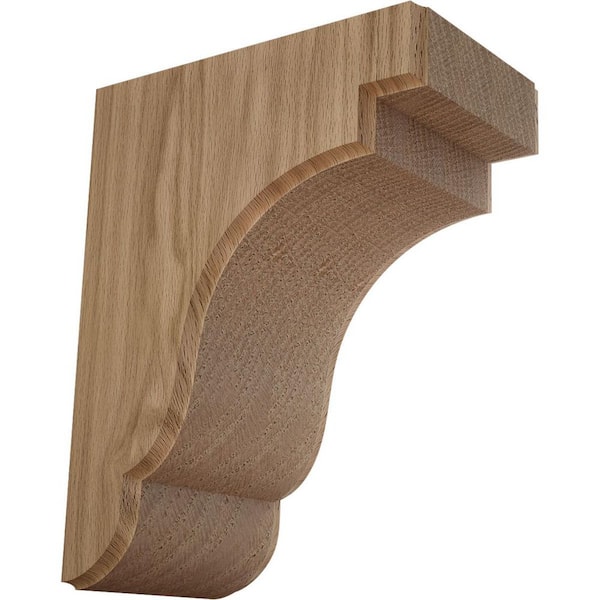 8-1/2 in. x 5-1/4 in. x 11 in. Unfinished Red Oak Bedford Corbel