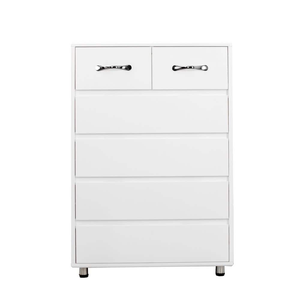 27 in. W x 15 in. D x 40 in. H White with Drawer Linen Cabinet