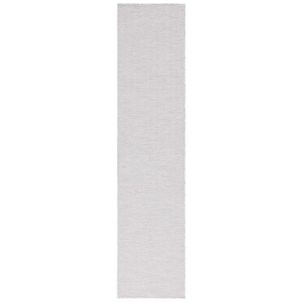 SAFAVIEH Hampton Ivory/Multi 2 ft. x 11 ft. Chevron Indoor/Outdoor Runner Area Rug