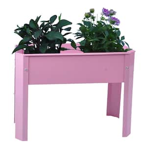 24 in. x 10 in. x 17 in. Pink Galvanized Steel Raised Planter Boxes Elevated Garden Beds with Legs (2-Pack)