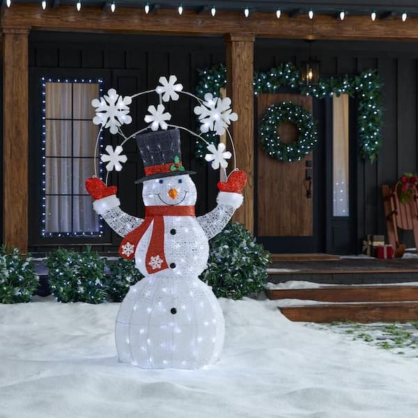 6 ft. Icicle Shimmer LED Juggling  Snowman Holiday Yard Decoration Y29
