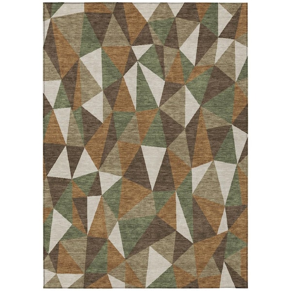 Chantille Machine Washable Indoor/Outdoor Abstract ACN2835 Chocolate 10 ft. x 14 ft. Area Rug