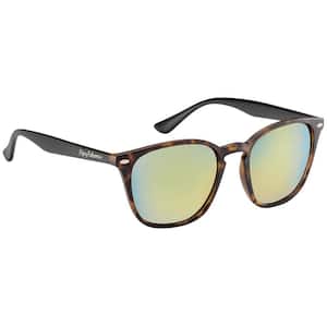 Muriel Polarized Sunglasses Tortoise Black Frame with Amber Gold Mirror Lens