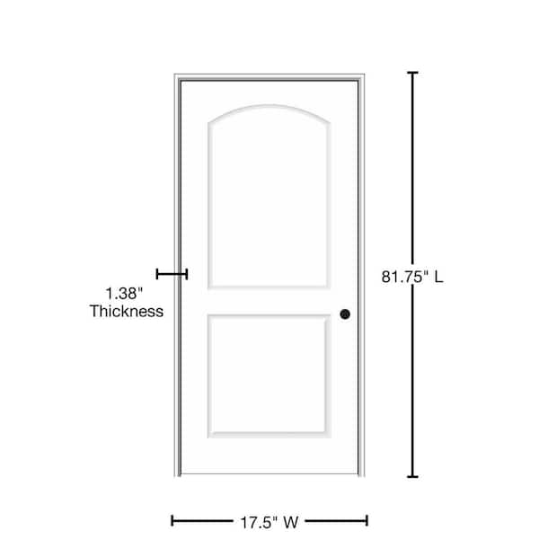 16 in. x 80 in. Smooth Caiman Left-Hand Solid Core Primed Molded Composite  Single Prehung Interior Door