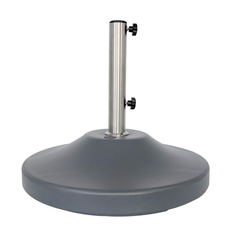 Heavy Duty Gray Stainless Steel Fillable Umbrella Base with Wheels