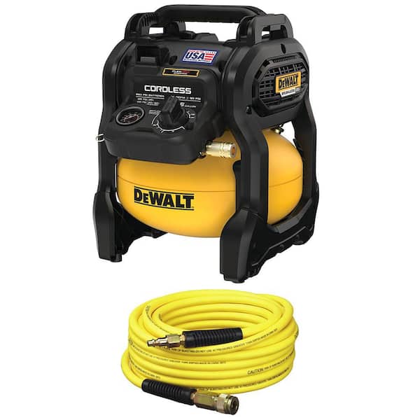 2.5 Gal. 140 psi Portable 20V Cordless Air Compressor with FLEXVOLT Advantage with 50 ft. x 1/4 in. Air Hose