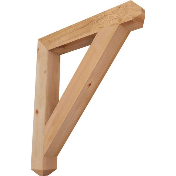 Ekena Millwork 3.5 in. x 32 in. x 28 in. Western Red Cedar Traditional Craftsman Smooth Bracket
