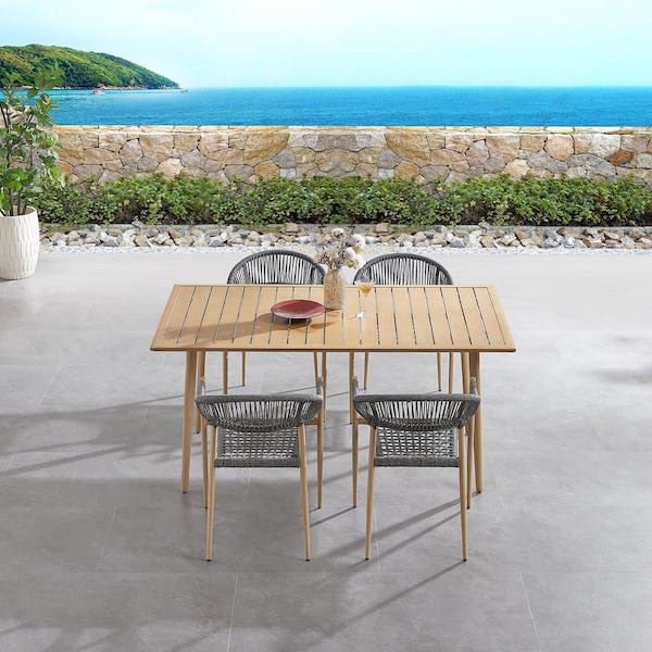 Loto 5-Piece Aluminum Outdoor Serving Bar Set inclue Umbrella Hold