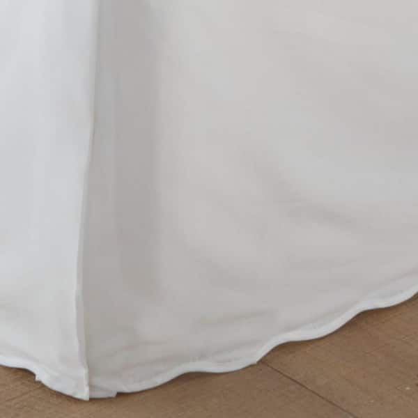 Stone Cottage Solid Scallop White Cotton Queen 15 in. drop