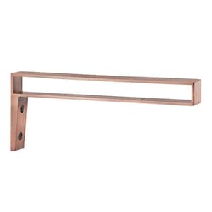 10 in. Aged Copper Strap Bracket for Wood Shelving