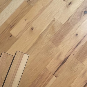 Take Home Sample - Natural Hickory 7/16 in. T x 5 in. W x 12 in. L Wire Brushed Engineered Hardwood Flooring