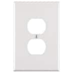 1-Gang Jumbo Duplex Outlet Wall Plate, White