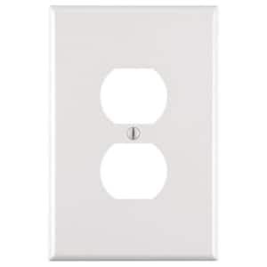 1-Gang Jumbo Duplex Outlet Wall Plate, White