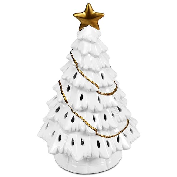 White Ceramic Christmas Tree with Clear Bulbs 11” tall – Now and Then of  Rockmart, Inc