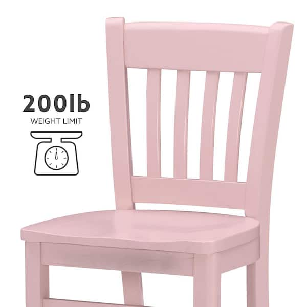 Linon Home Decor Callie Pink Wood Back and Seat Kids Chair Set of