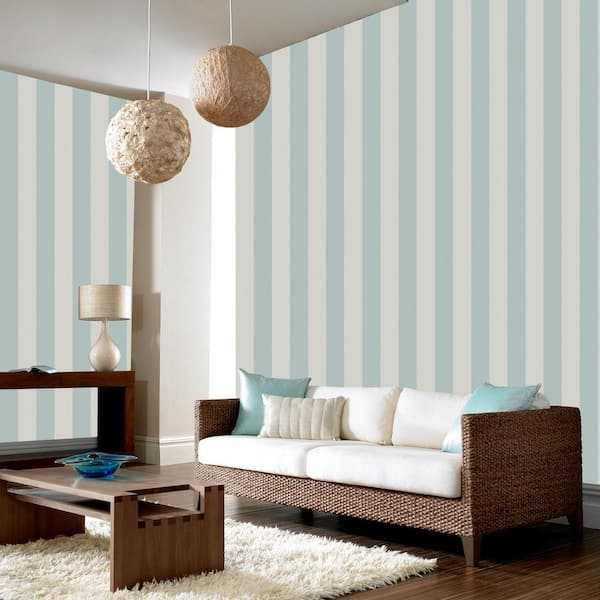 Water Silk Stripe Teal/Silver Wallpaper Sample