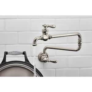 Artifacts 2-Handle Wall Mounted Potfiller in Vibrant Polished Nickel