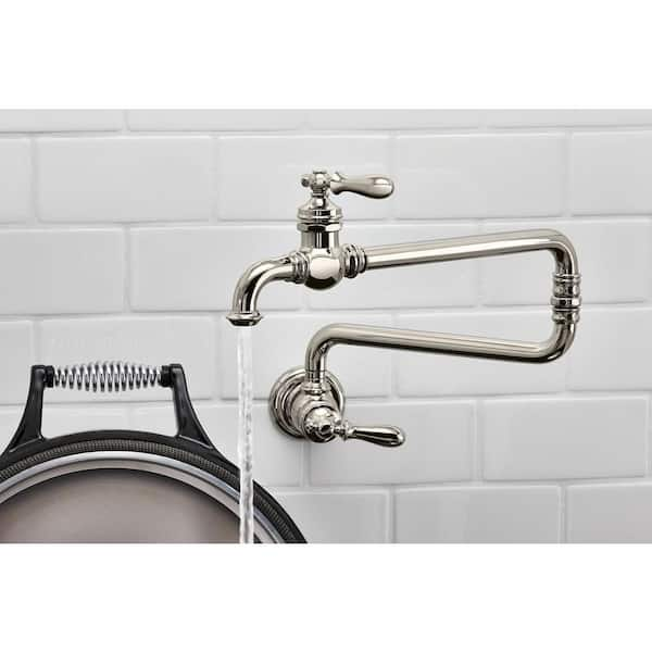 Kohler Artifacts Single-Hole Wall-Mount Pot Filler with outlet 22