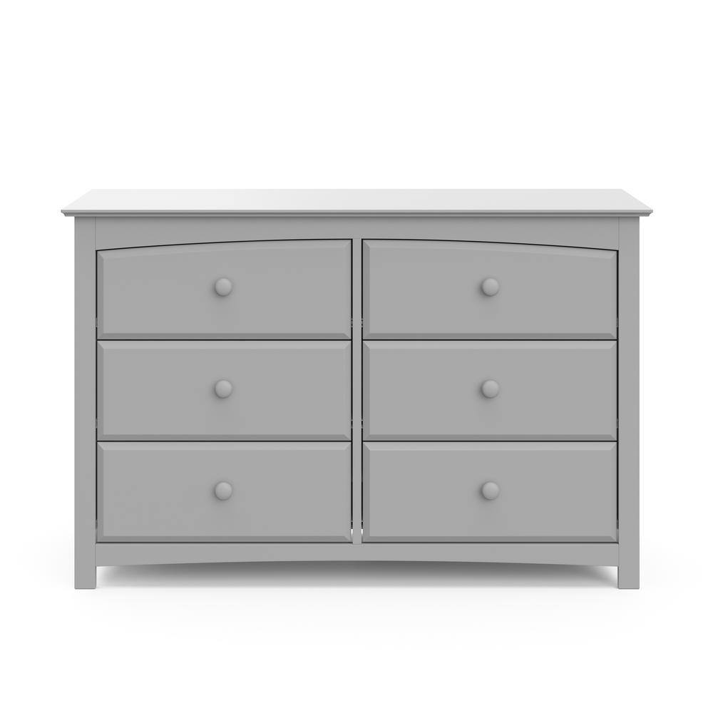 Pebble Gray Double Nursery Dresser with Six Drawers