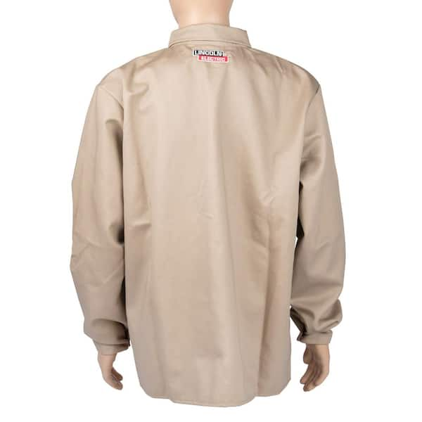 Lincoln Electric Fire Resistant X-Large Khaki Cloth Welding Jacket 