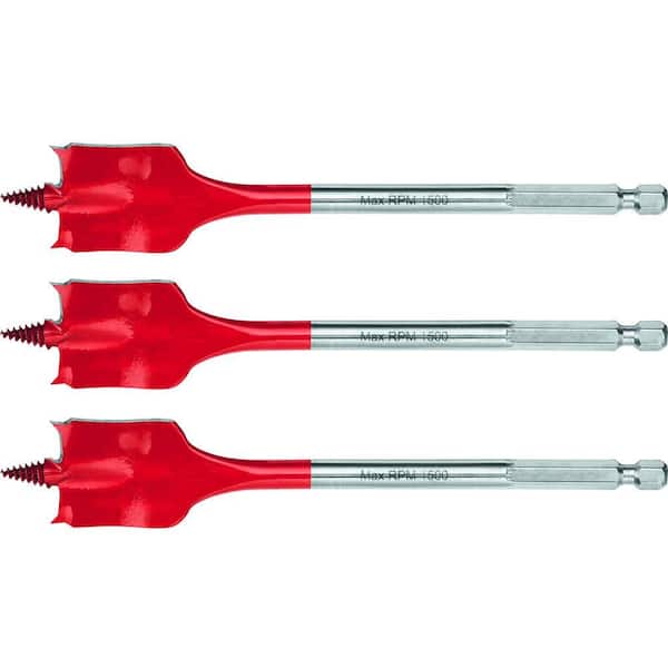 3/8 in. x 6 in. High Speed Wood Spade Bits (3-Piece)