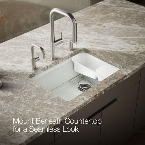 River by 27 in. Undermount Single Bowl Sea Salt Cast Iron Kitchen Sink