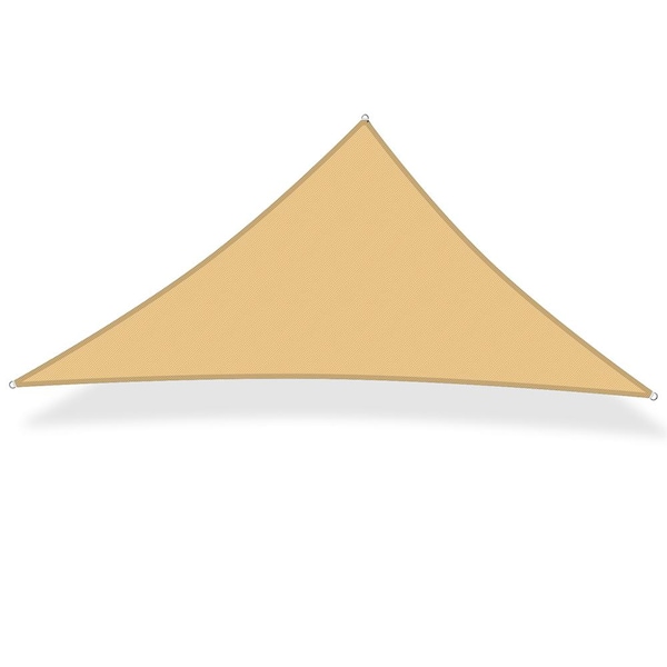12 ft. x 12 ft. x 17 ft. 185 GSM Sand Triangle Sun Shade Sail, for Patio Garden and Swimming Pool