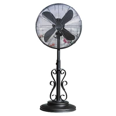 Brown Pedestal Fans The Home, Outdoor Standing Patio Fans