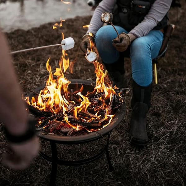 21.5 in. D x 21.5 in. W x 20 in. H Round Metal Wood Burning