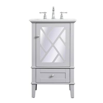 Timeless Home 21 in. W x 20.5 in. D x 35 in. H Single Bathroom Vanity in Grey with Marble