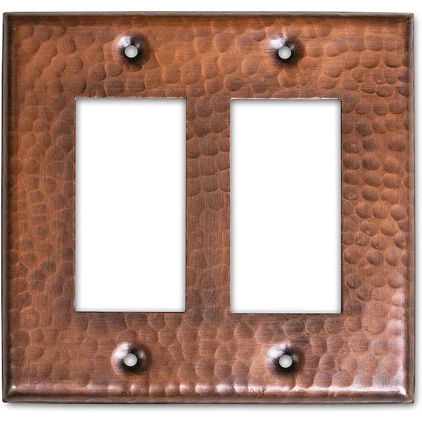 Monarch Abode Pure Copper Hand Hammered Double Rocker Wall Plate