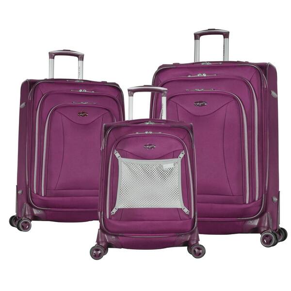 Olympia USA Luxe II Purple 3-Piece Expandable Spinner Set