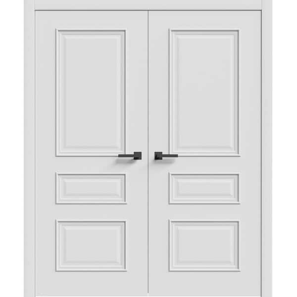 7833 84 in. x 80 in. Sold Core White Enamel Color Wood Interior Door Kit with Quick Assemble Jamb