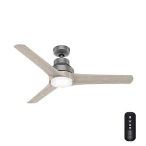 Lakemont 52 in. Integrated LED Indoor/Outdoor Matte Silver Ceiling Fan with Light Kit and Remote