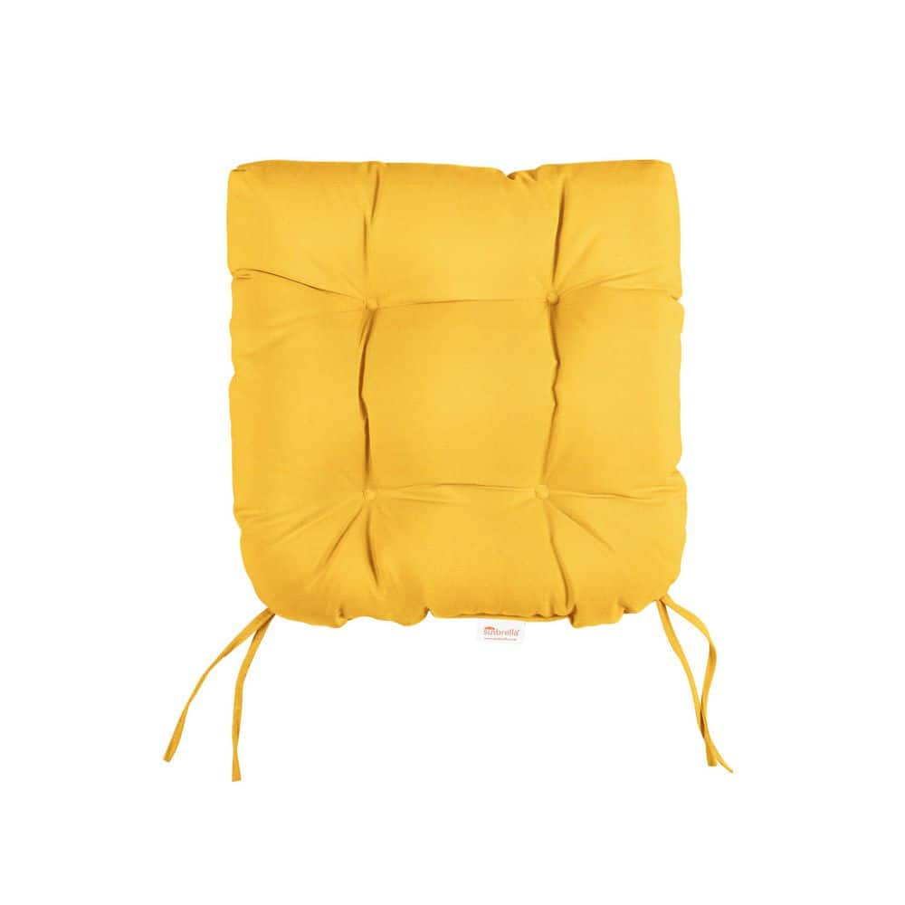 Sunbrella Canvas Sunflower U-Shaped Tufted Outdoor Seat Cushion