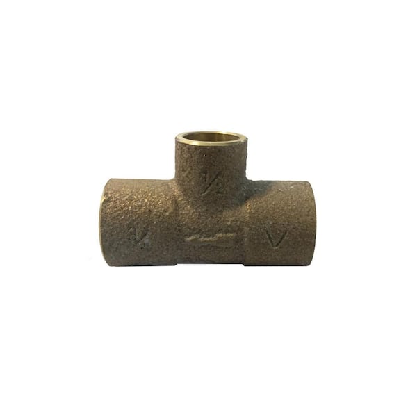 3/4 in. x 1/2 in. Cast Brass Sweat Copper Monoflo Scoop Tee