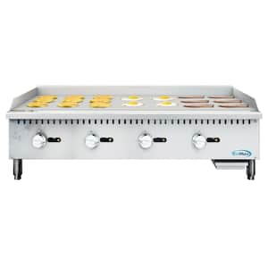 Commercial 48 in. Natural Gas 4-Burner Griddle with 120,000 BTU in Stainless-Steel