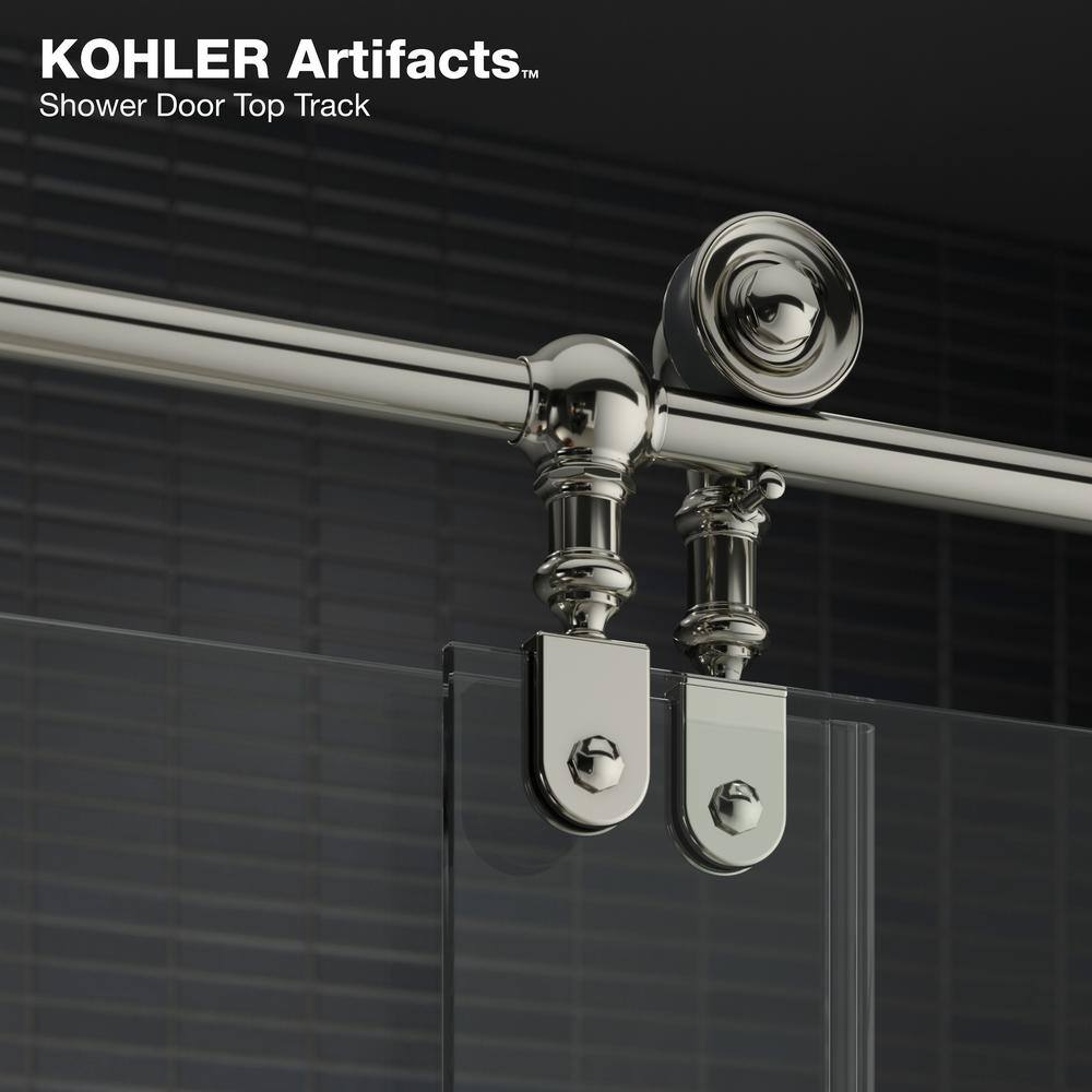 Bronze Frameless Sliding Shower Door with Clear Tempered Glass