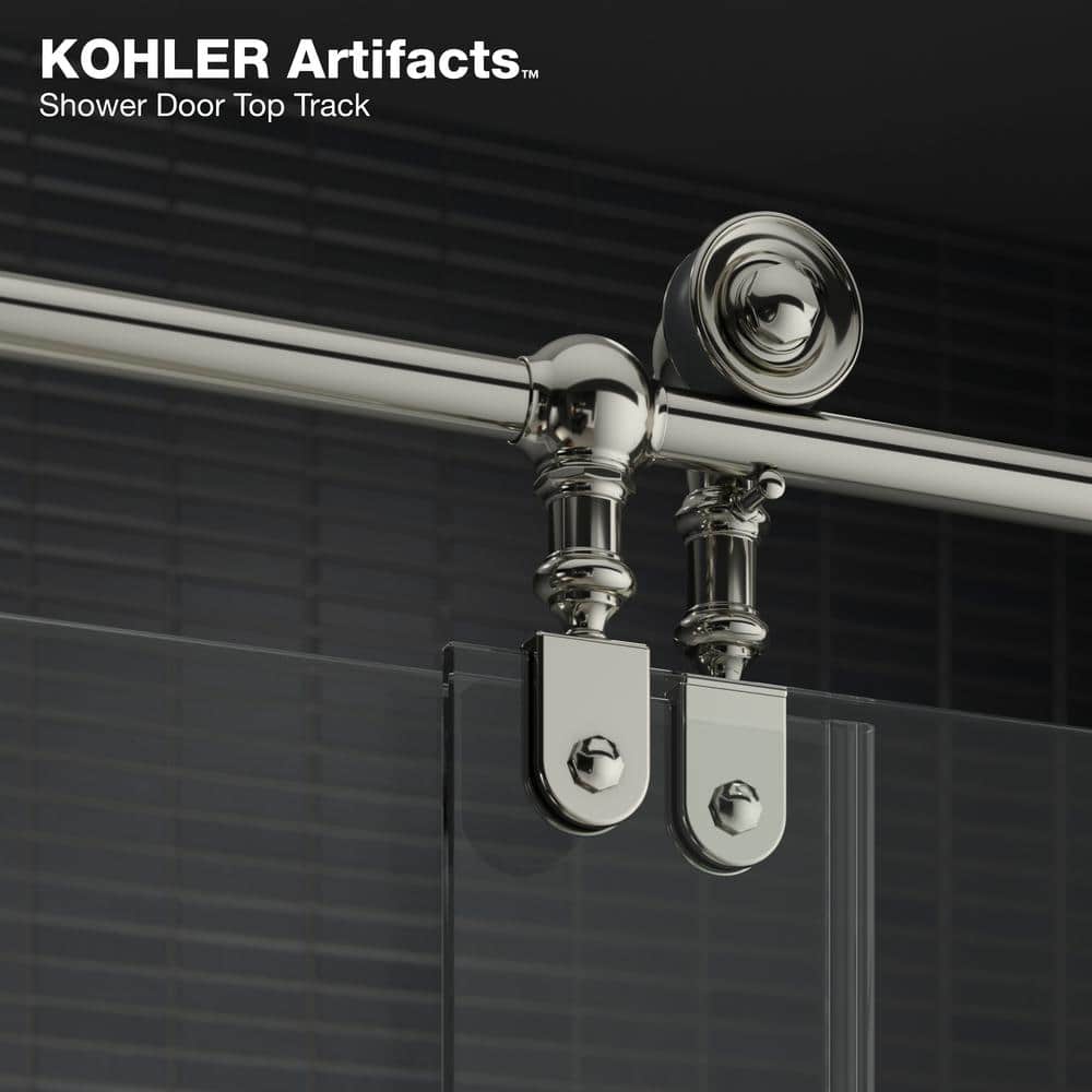 Polished Chrome Frameless Sliding Shower Door with Tempered Glass
