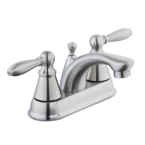 Glacier Bay 2500 Series 4 in. Centerset 2-Handle Bathroom Faucet in Brushed Nickel