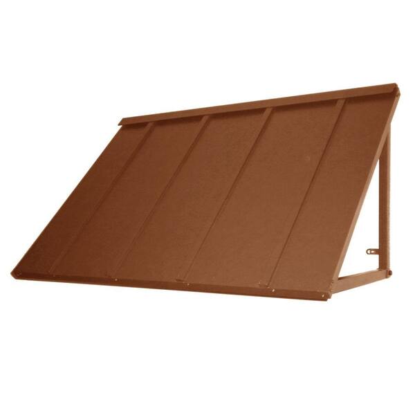 Beauty-Mark 4.6 ft. Houstonian Metal Standing Seam Fixed Awning (56 in. W x 24 in. H x 24 in. D) in Terra Cotta