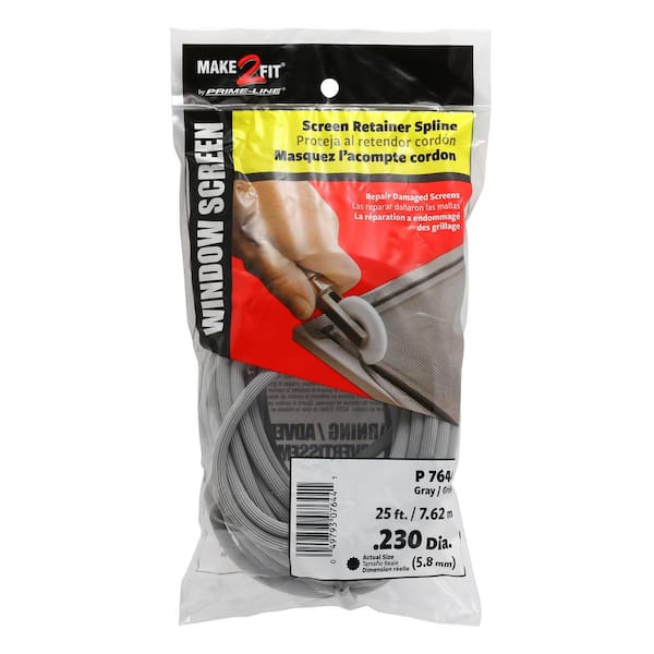 0.230 in. x 25 ft. Roll Screen Spline in Gray