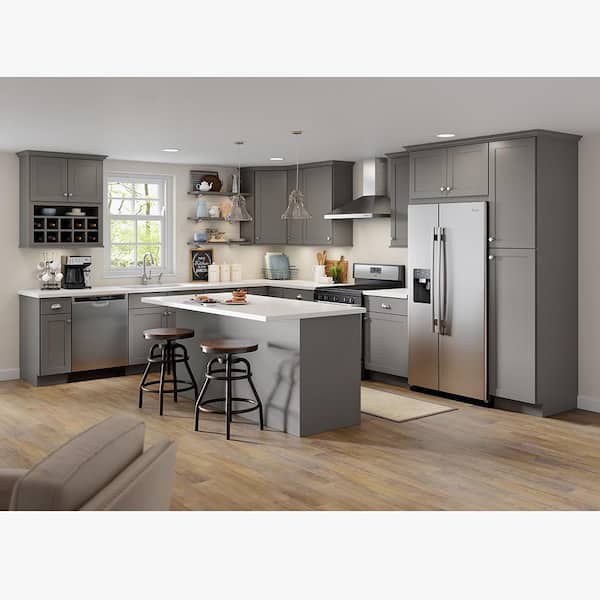 24.75 x 86.44 x 1.25 in. Decorative Pantry End Panel in Gray