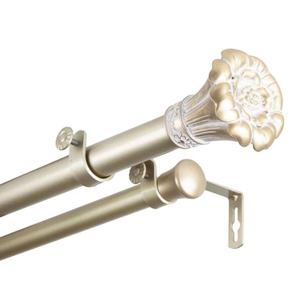 Rod Desyne 66 in. - 120 in. 1 in. Blossom Double Curtain Rod Set