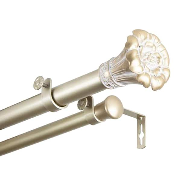 Rod Desyne 120 in. 170 in. 1 in. Blossom Double Curtain Rod Set