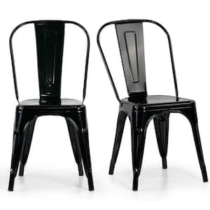 Bash Black Metal High Back Dining Chair Set of 2 Included