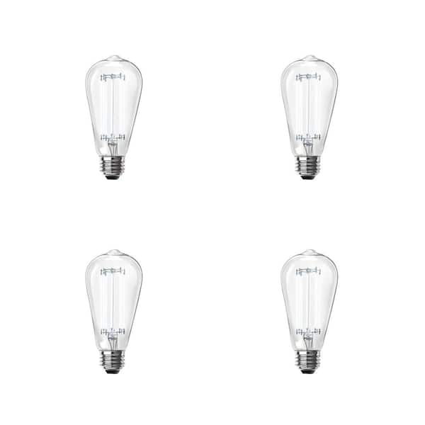 Feit Electric 100 Watt Equivalent St19 Dimmable Straight Filament Clear Glass E26 Vintage Edison 7253